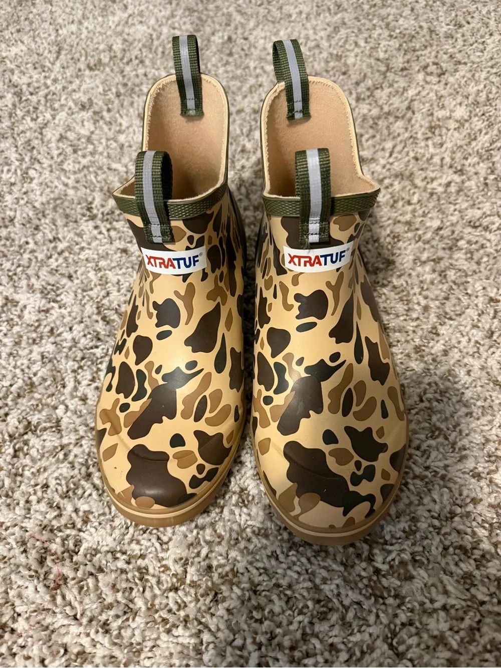 XTRATUF Kids' Camo Waterproof Rain Boots - Tan/Brown